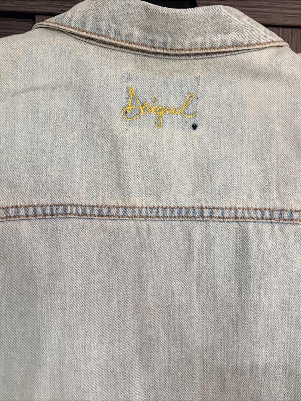 Desigual Yellow Ombre Rose Denim Jacket - Picture 5 of 5